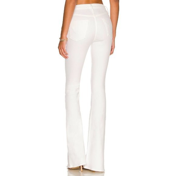 HUDSON JEANS Holly High-Rise Flared Jeans in White - Size 30 - Picture 3 of 4